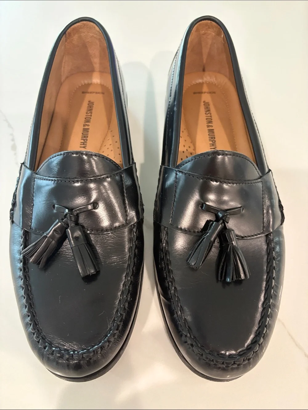 Johnston & Murphy Black Genuine Leather Hayes Tassel Loafer